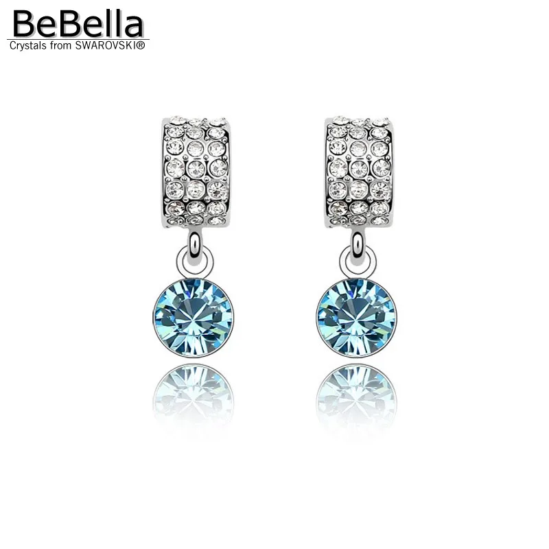 BeBella круглые висячие серьги с кристаллами от Swarovski оригинальные брендовые модные