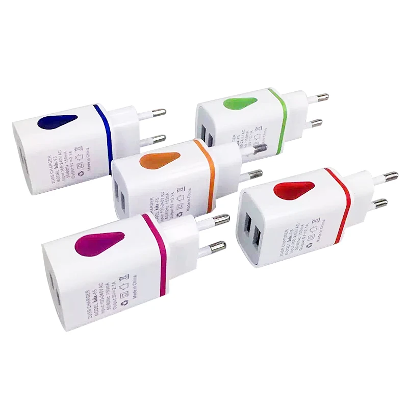 1 шт. многоцветные адаптеры питания переменного/постоянного тока 2 USB порта