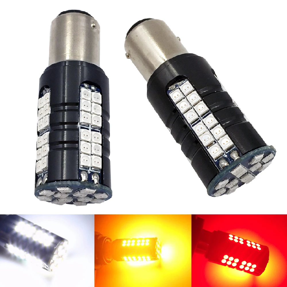 YSY 1X 1156 Ba15s P21W BAU15S PY21W 1157 BAY15D canbus No erro 3030 60SMD S25 LED white Amber Red Turn Backup Reverse Light Bulb