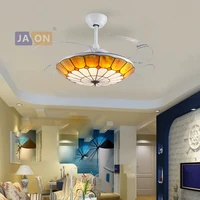led mediterranean sea iron glass abs yellow ceiling fan led lamp led light ceiling lights led ceiling light for foyer