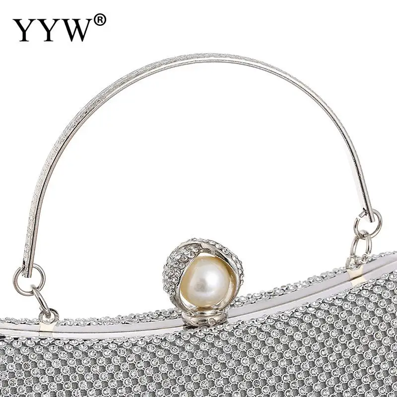 

Glitter Party Wedding Clutch Purse Women Rhinestone Evening Clutch Pearl Luxury Handbags Chain Crossbody Bags Bolsa Feminina