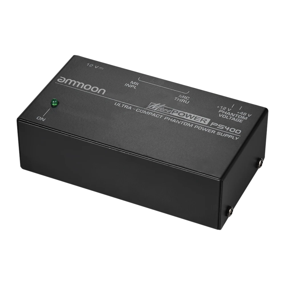 ammoon Ultra-compact Condenser Microphone Phantom Power Supply +12V +48V Selectable with Adapter | Спорт и развлечения