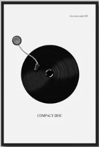 Скандинавская черно белая запись CD лист музыка холст картина Постер и печать