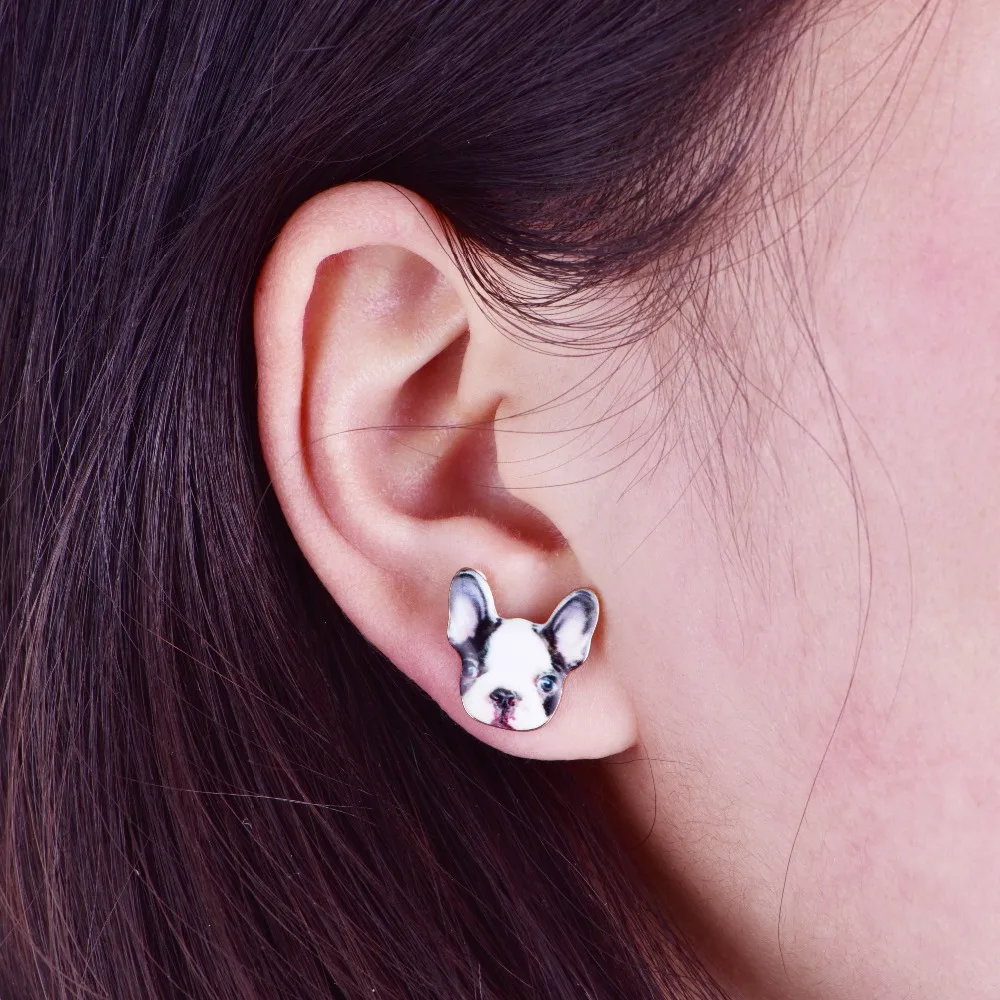 Женские серьги гвоздики в виде животных с эмалью|dog stud earrings|fashion earringslittle earrings |