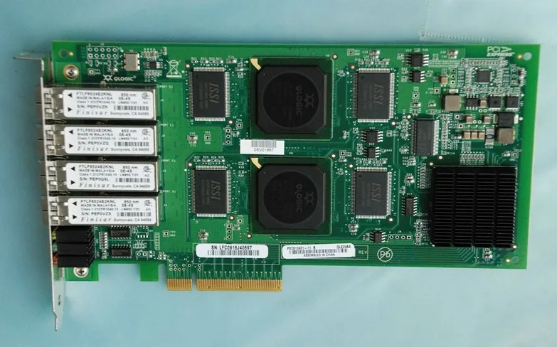 RaidStorage QLogic QLE2464 CK 4 порта Гбит/с Quad SFP + FC SR Optical PciE контроллер fiber Канальные адаптеры