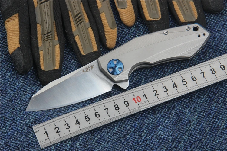 Титан складной нож zt0456 Флиппер Карманный EDC тактический 59HRC D2 Лезвие Открытый