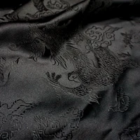 75cmx 100cm metallic jacquard brocade fabric black dragon pattern 3d jacquard yarn dyed fabric for womens coat dress skirt