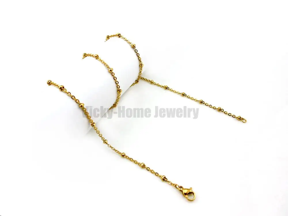 gold 51cm Серебряная фигурная цепочка с застежкой Омаров 14-24 дюймов фигурная цепочка из нержавеющей стали - Окраска металла: gold 51cm