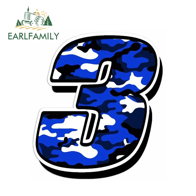 EARLFAMILY 13 см x 10 автостайлинг гоночные номера виниловая камуфляжная синяя наклейка