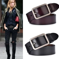 luxury designer belt for women brand new high quality red genuine leather strap belts silver buckle casual belt jeans cowskin