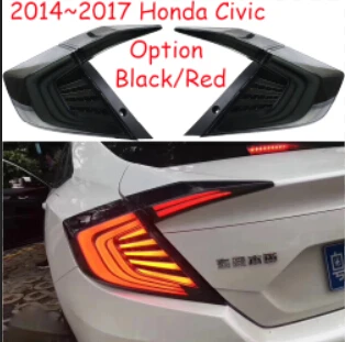 Black taillight 2 шт. автостайлинг фары для CIVIC 10th фары DRL год светодиодные ходовые огни биксеноновые фары противотуманные фары - Цвет: Black taillight