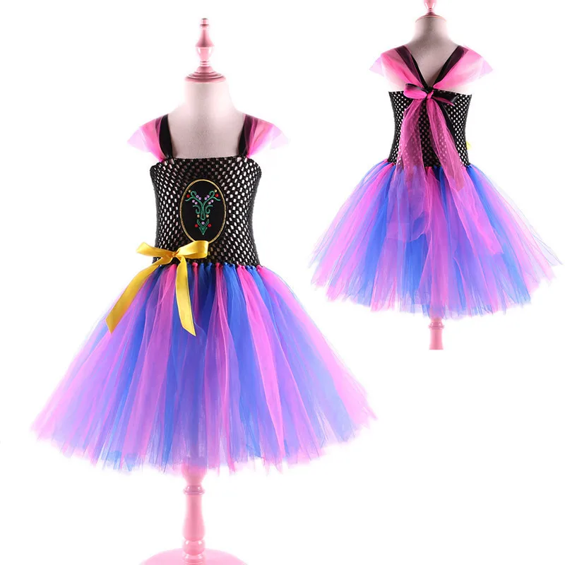 

Princess Girls Anna Tutu Dress Hot Cartoon Girl Summer Dress Children Dance Clothing Cosplay Baby Kids Party Dresses Carnival