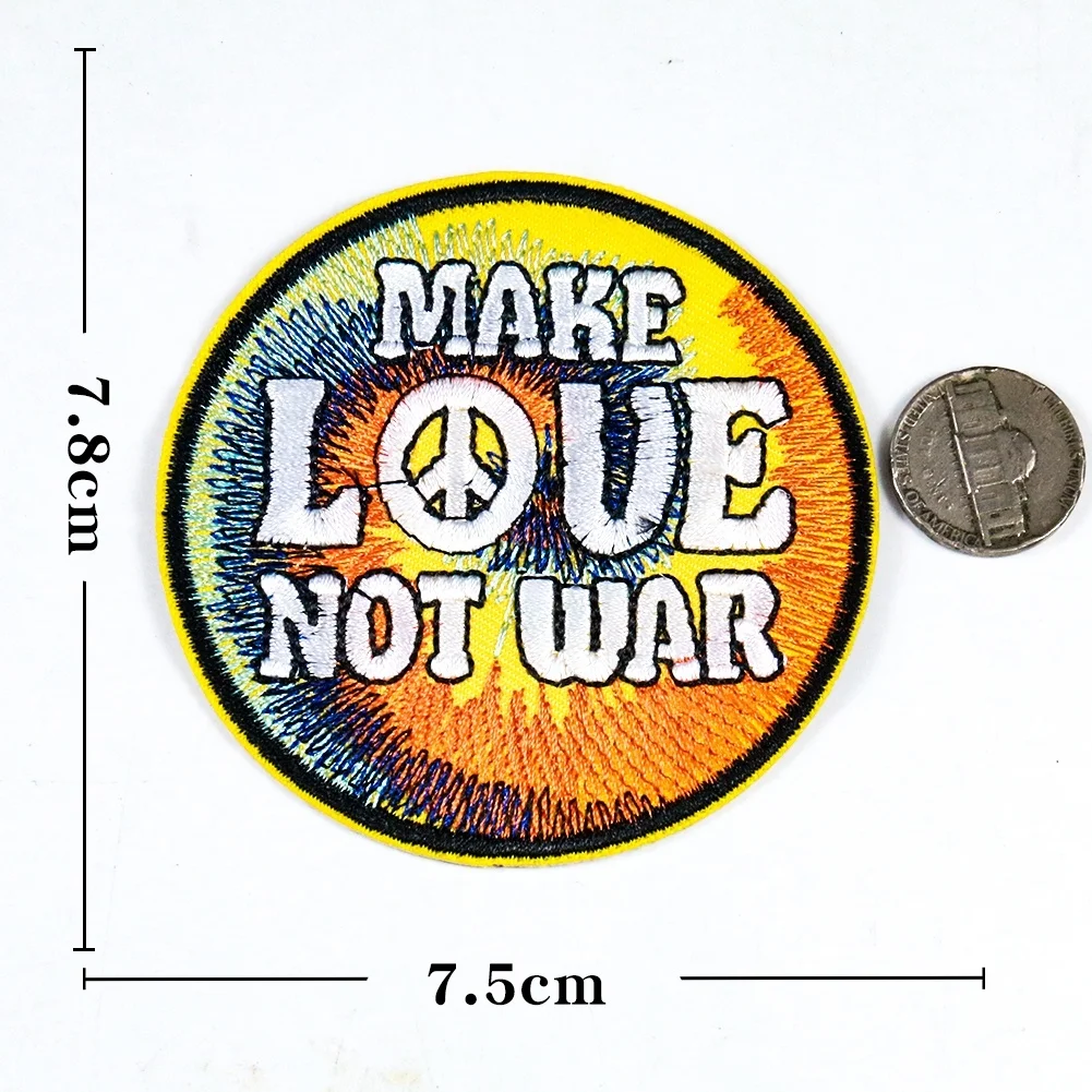 1 шт. нашивка с вышивкой Make Love Peace|Заплатки| |