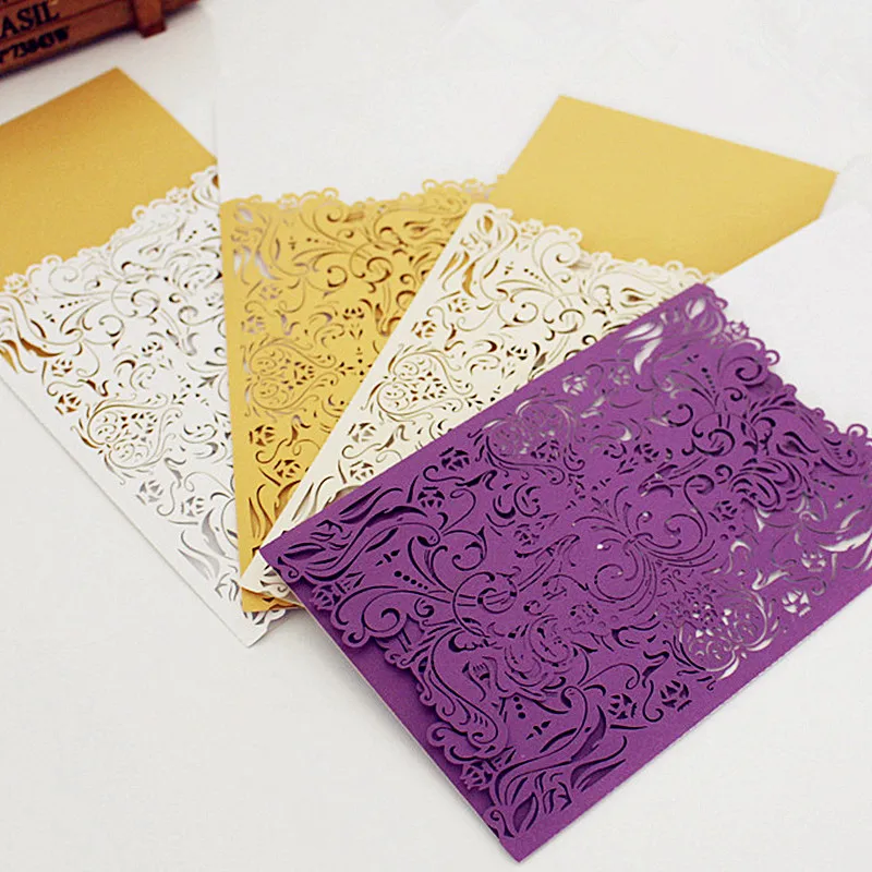 Sky Elina10pcs Laser Cut Invitations card Groom and Bride Wedding Invitation Shower Card Decoration 5zSH073 | Дом и сад