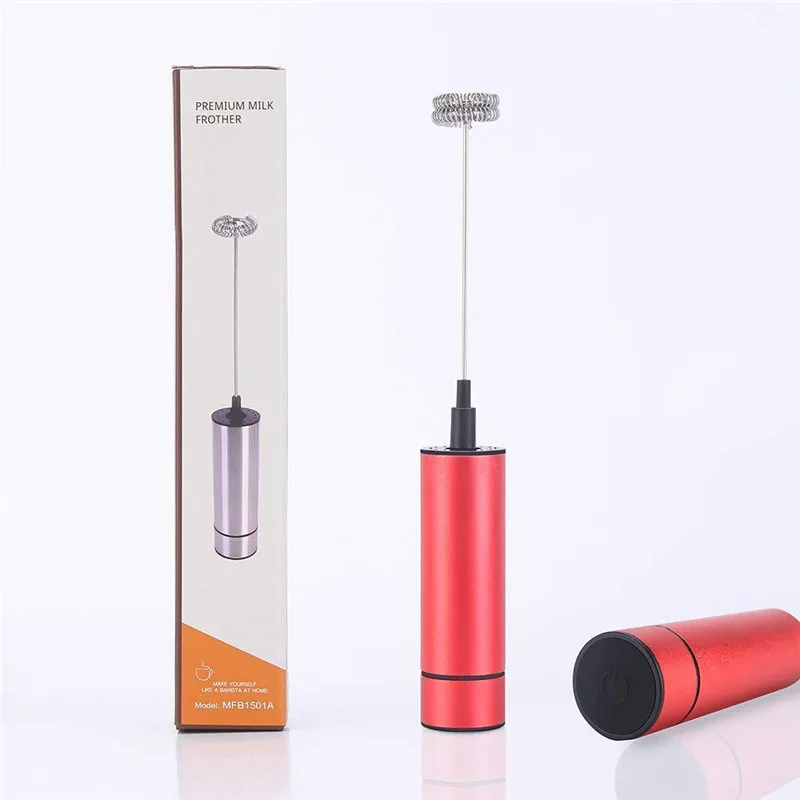 Novel Handheld Milk Frother Stainless Steel Foam Maker Battery Powered Drink Mixer for Cappuccino Shipping | Дом и сад