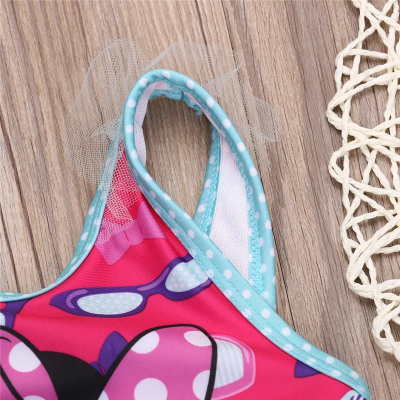 2017 пляжное бикини для маленьких девочек купальный костюм с мультяшной мышкой