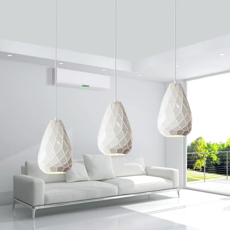 Простая Современная Геометрическая люстра железная обеденная лампа с