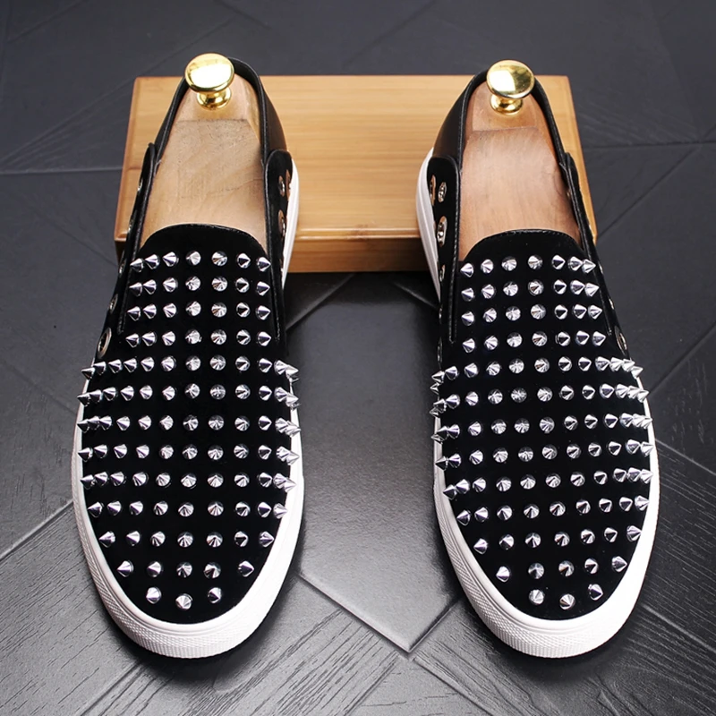 Туфли Stephoes мужские с заклепками модная повседневная обувь лоферы ручной работы