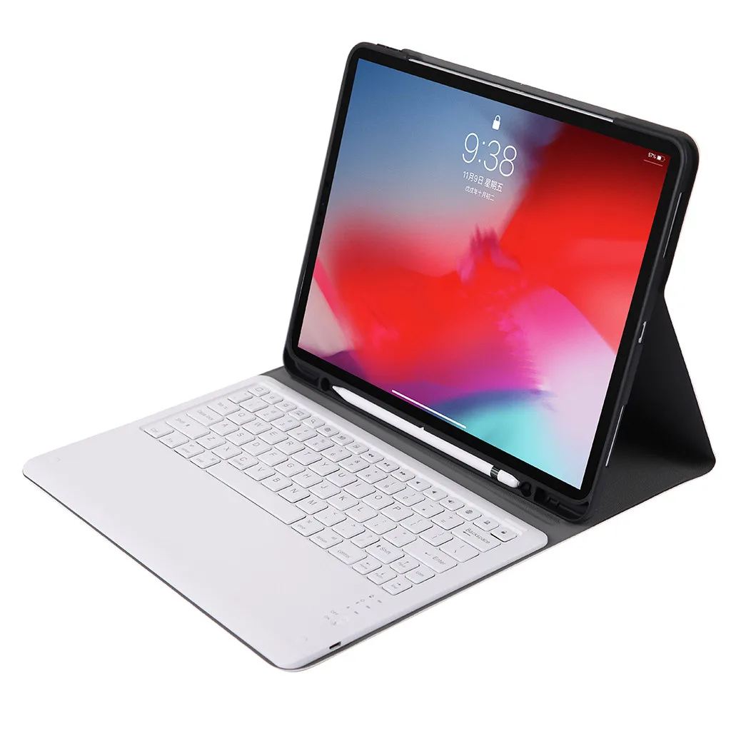 Mosunx клавиатура беспроводная съемная Bluetooth клавиатура чехол с ручкой слот для iPad Pro 12,9 дюймов чехол для планшета для Ipad Pro 517#3