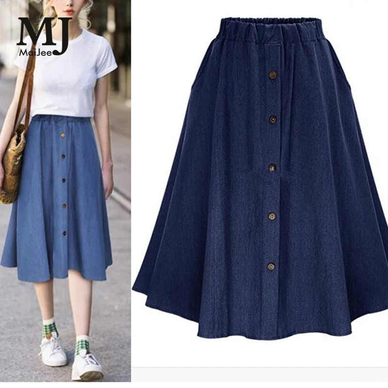 Фото MaiJee 2017 New Summer Cotton Jeans Skirt Vadim Faldas Pleated Mujer Saias Na Altura Do Joelho Saia Plissada Denim Женская одежда MaiJee 2017 New Summer Cotton Jeans Skirt Vadim Faldas Pleated Mujer Saias Na Altura Do Joelho Saia Plissada Denim Женская одежда
