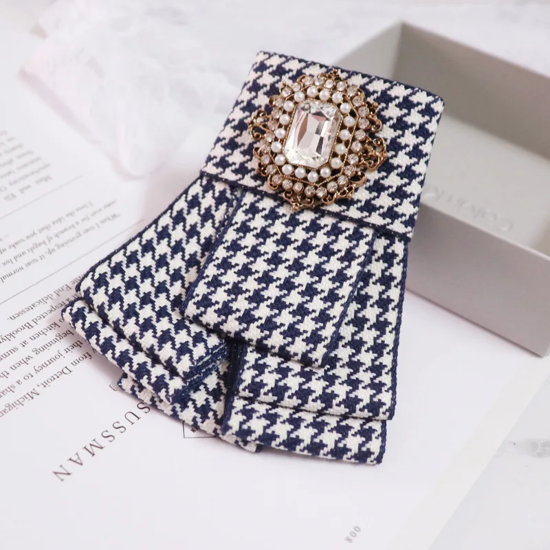 Модная одежда орнамент гусиная лапка брошь галстук-бабочка женская модная |