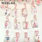 Фотогирлянда с зажимами для девочек, 1 год, 1 год, месяц