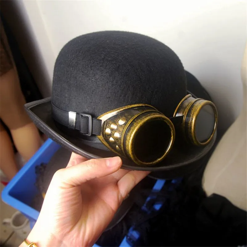 Bronze-hat Стимпанк Женская Ретро шляпа Викторианский промышленный джентльмен Лолита танец вечерние шляпа Хэллоуин косплей реквизит - Цвет: Bronze-hat