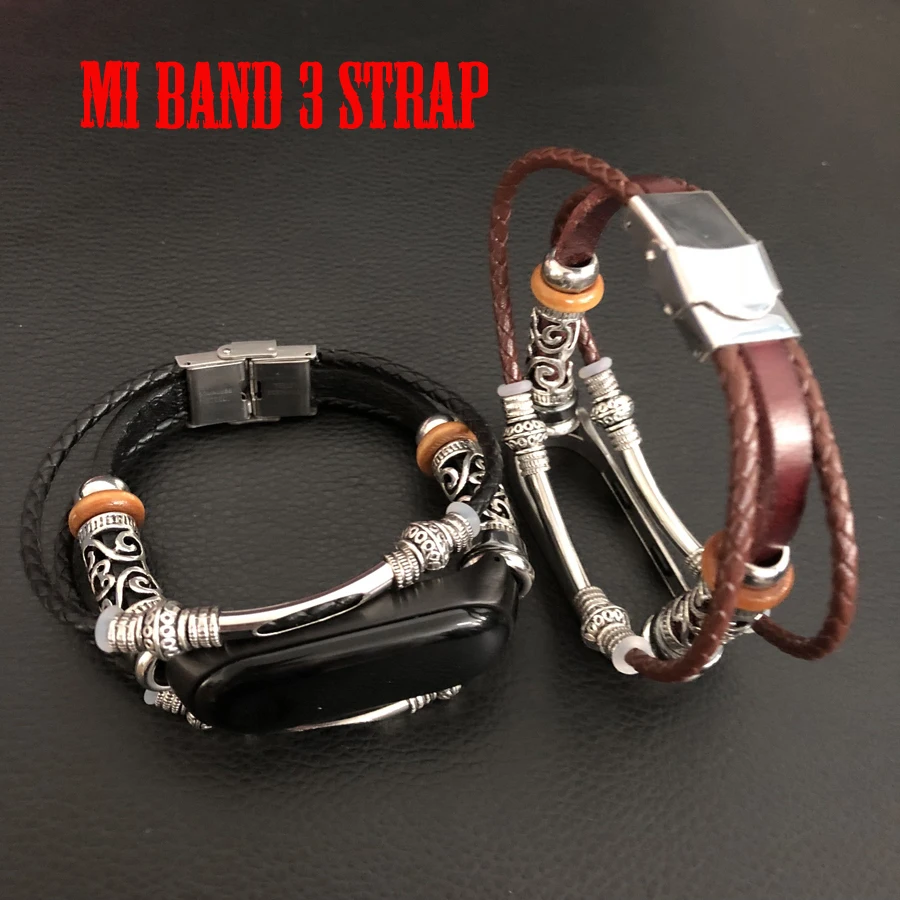 Браслет для Xiaomi Mi Band 3 спортивный кожаный ремешок xiaomi mi band аксессуары часов