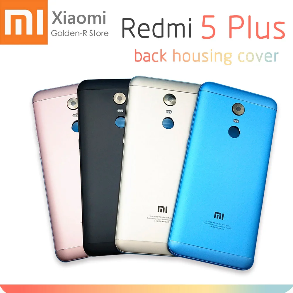 Для Xiaomi Redmi 5 Plus задняя крышка корпус металлическая задняя крышка аккумулятора+ ключ для боковой кнопки с Замена объективов камеры запасные части