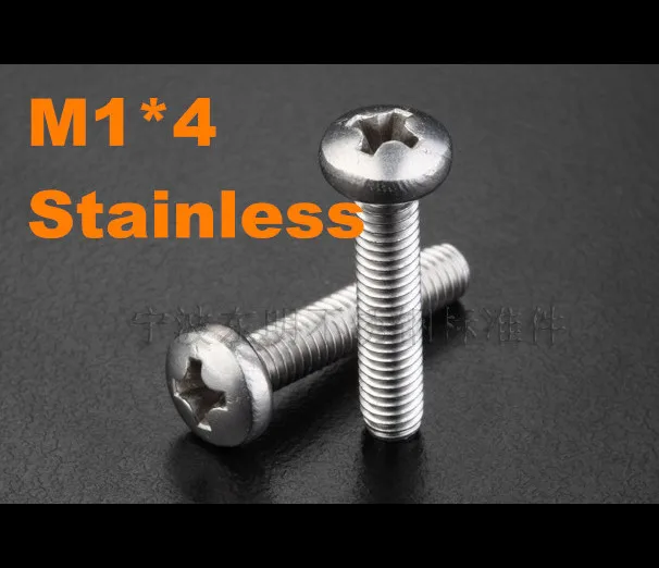 500 шт./лот M1 * 4 PM нержавеющая сталь головка сковороды philips микро машина винт