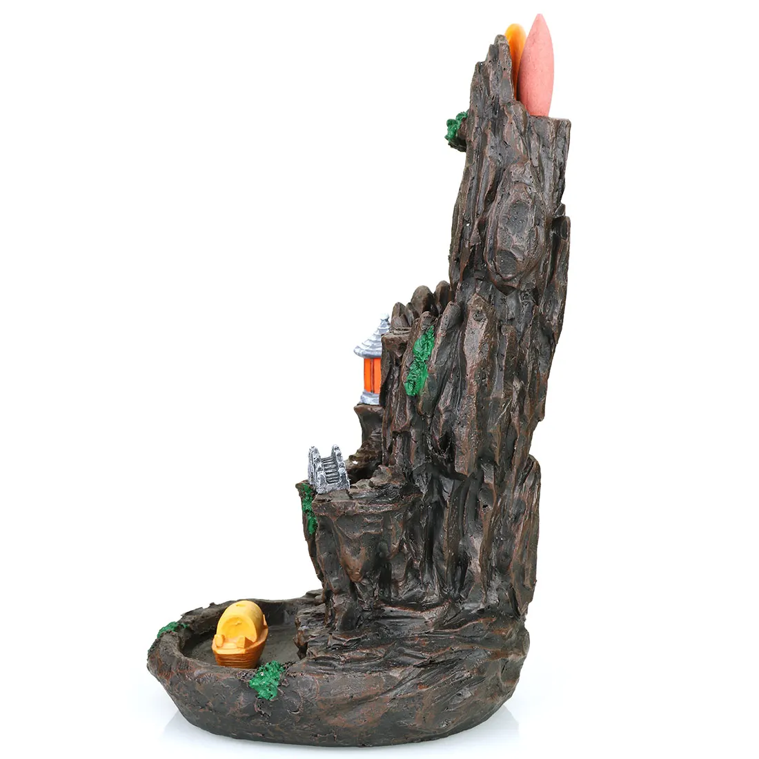 

Mountain River Handicraft Incense Holder Backflow Ceramic Incense Burner Meditation Smoke Waterfall Aromatherapy Censer Decor