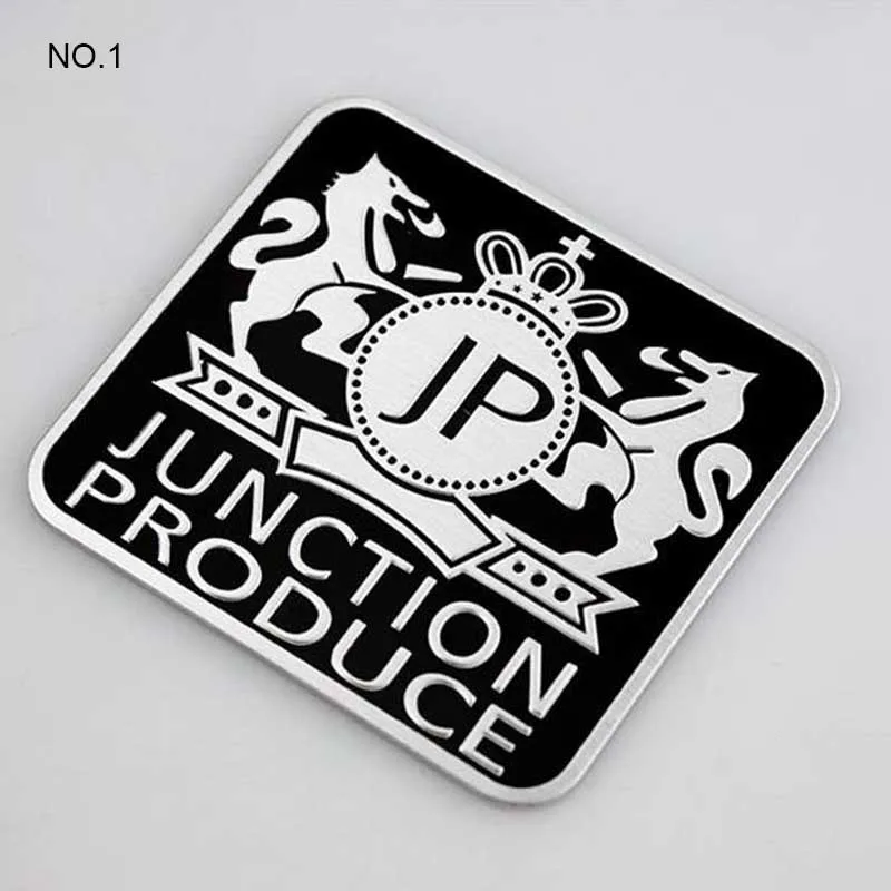 

Metal Car Sticker for JP Junction Produce logo for haval Volkswagen Toyota Honda Mazda Lada Opel Fiat BMW Auto Rear Emblem Badge