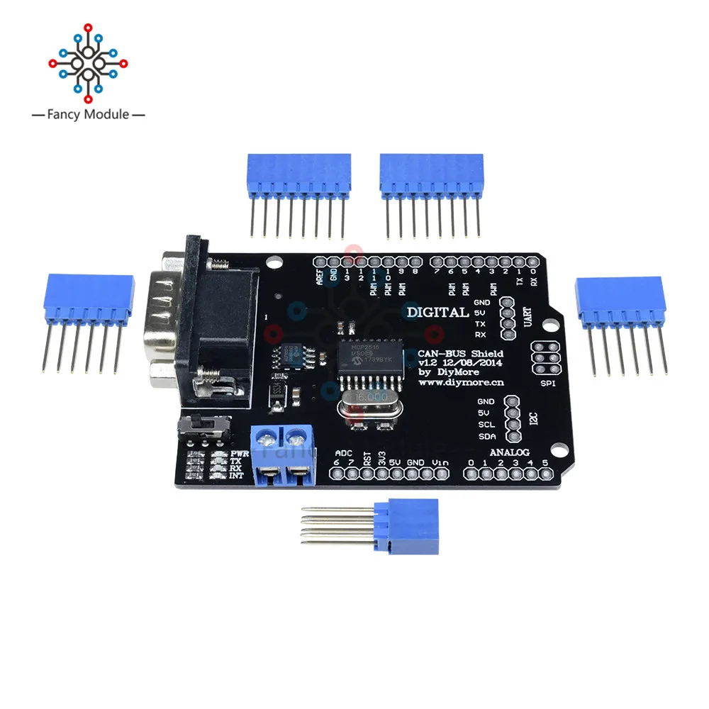 SPI MCP2515 EF02037 подключению CAN-шины щит контроллер SPI 9 контактов Стандартный Sub-D плата расширения Модуль DC 5 V-12 V высокоскоростной для Arduino