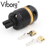 viborg vf508r 99 99 pure copper rhodium figure 8 iec c7 mains power plug female copper connector cord hifi