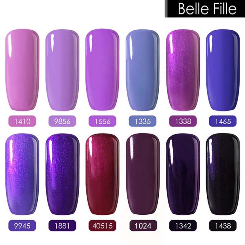 Belle Fille 8 мл фиолетовый УФ гель лак для ногтей отмачиваемый Vernis Nail Art