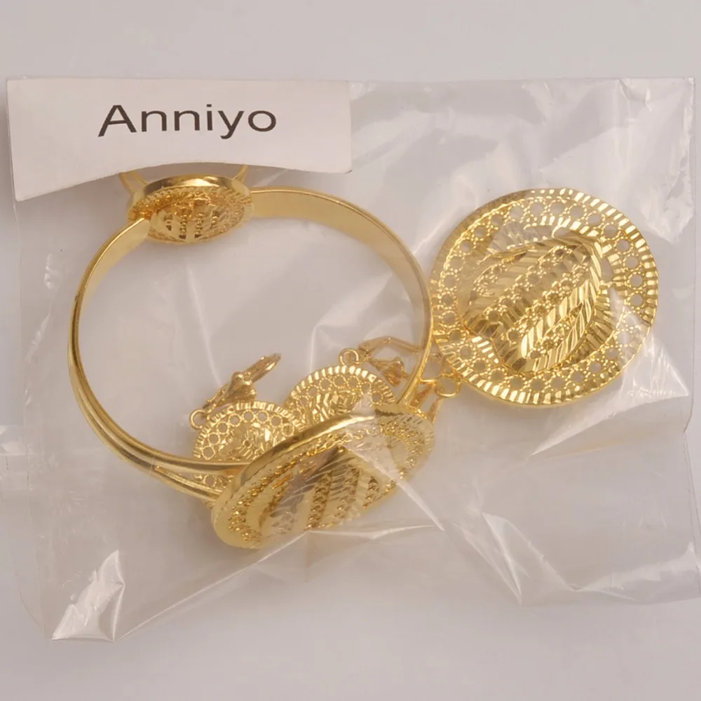 Anniyo/Сердце Дубай ювелирные наборы эфиопские ожерелья серьги кольцо браслет