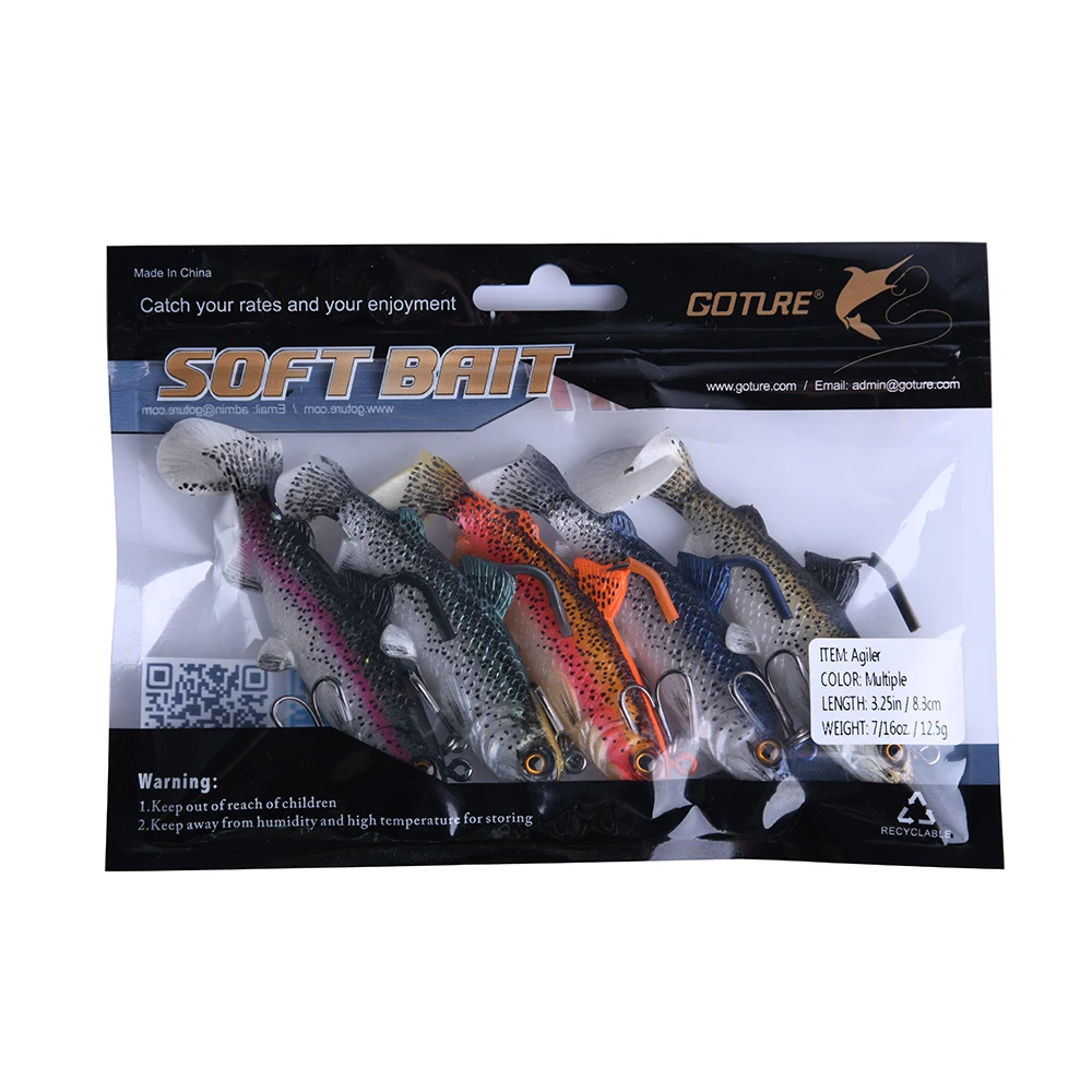 Goture 5 шт./лот 12 г 8 3 см рыболовные приманки Swimbait медленно опускается на дно воблеры