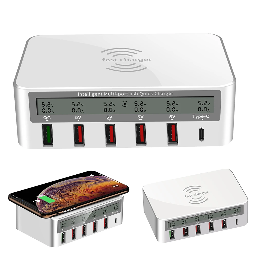 QI Беспроводное зарядное устройство Quick Charge 3,0 usb type C зарядное устройство адаптер для iPhone Xiaomi samsung Быстрое зарядное устройство QC 3,0 USB разъем