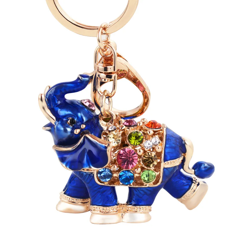 EASYA Thailand Selling Genuine Rhinestone Keychain Car Key Holder Drop Elephant Women Bag Ornaments Pendant Small Gift | Украшения и