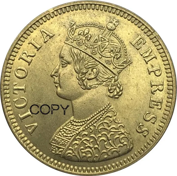 

India British 1/2 Pice Victoria Empress 1897 Brass Metal Copy Coins