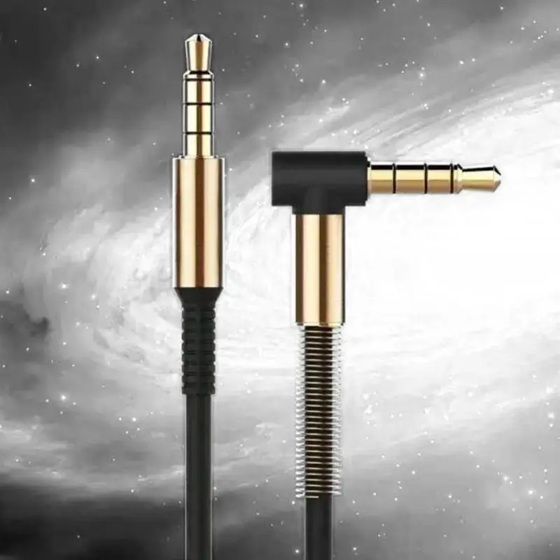 3.5mm Jack Spring Elbow Audio Cable Extension Aux Sound Line Vehicle Male To for iPhone Car Headphone Speaker MP3 |