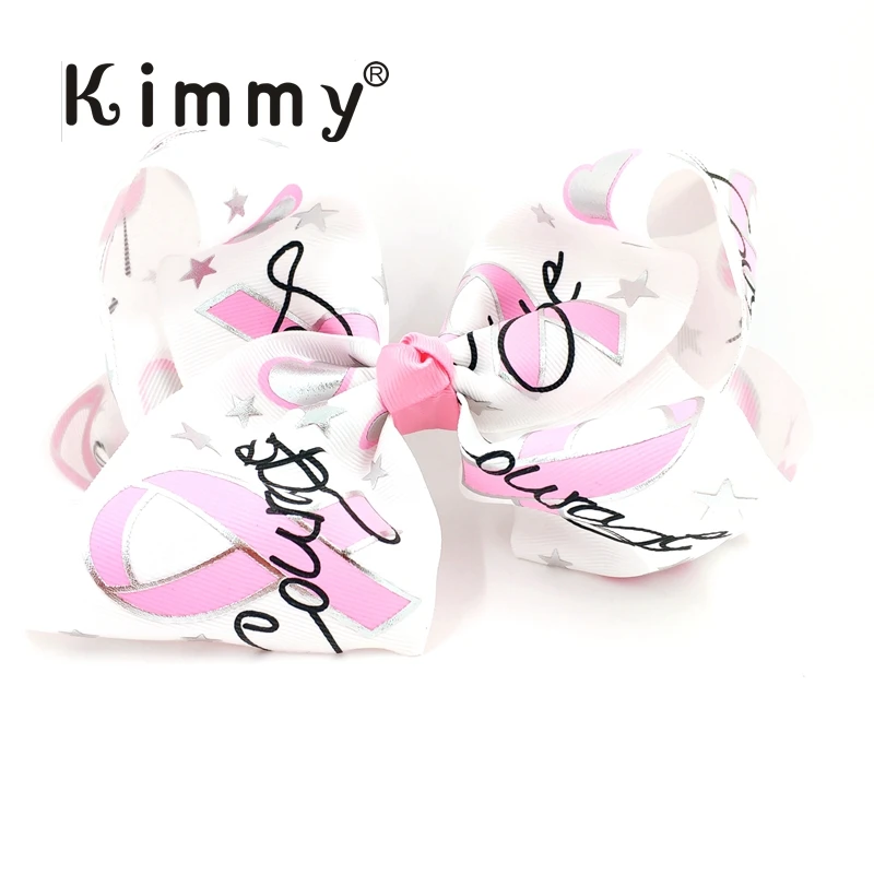 Бант для волос от рака груди креативная розовая лента|hair bows|fabric flower hair bowsflower bow |