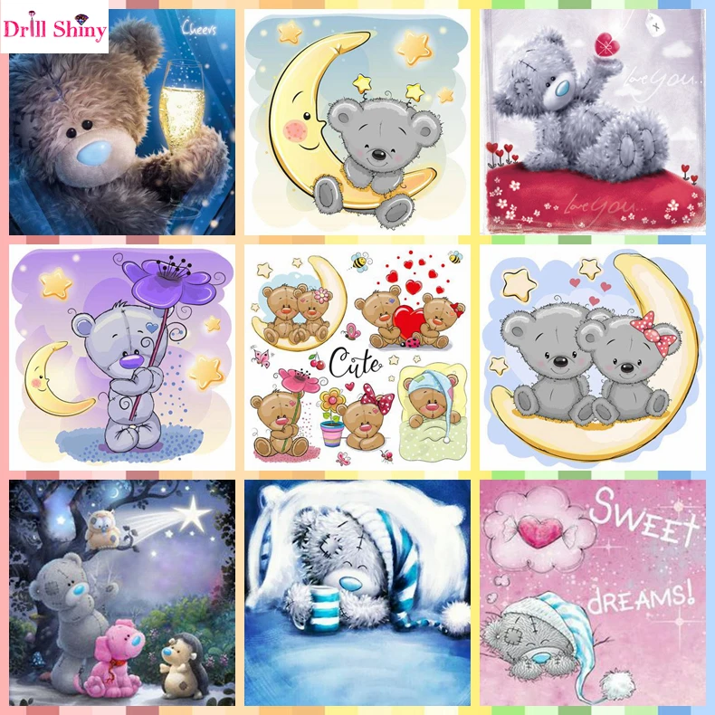 5d Сделай Сам Алмазная PaintingSweet мечта плюшевого мишки на Луне Вышивка крестом