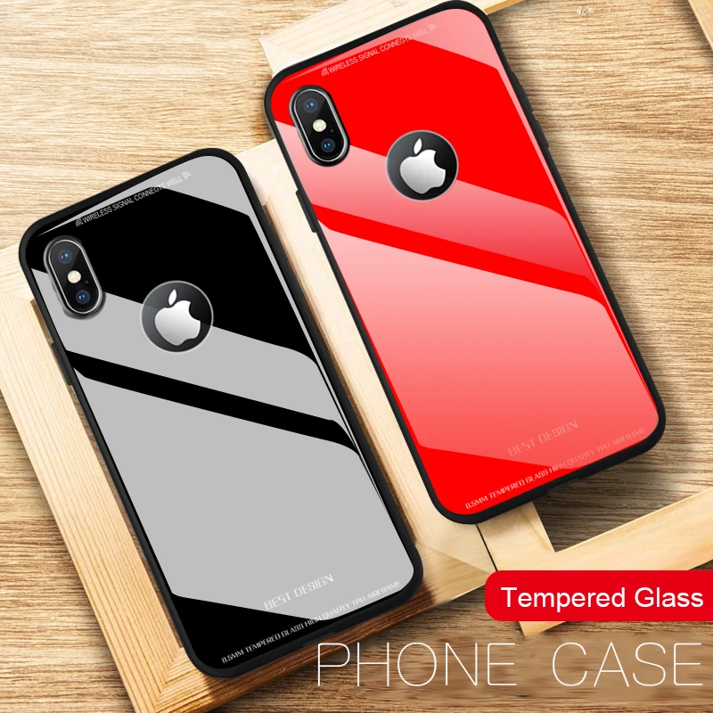 Роскошный противоударный чехол из закаленного стекла для iphone XS Max XR X 8 7 6 6s Plus 10