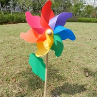 1pc wood garden yard party camping windmill wind spinner ornament decoration kids toy