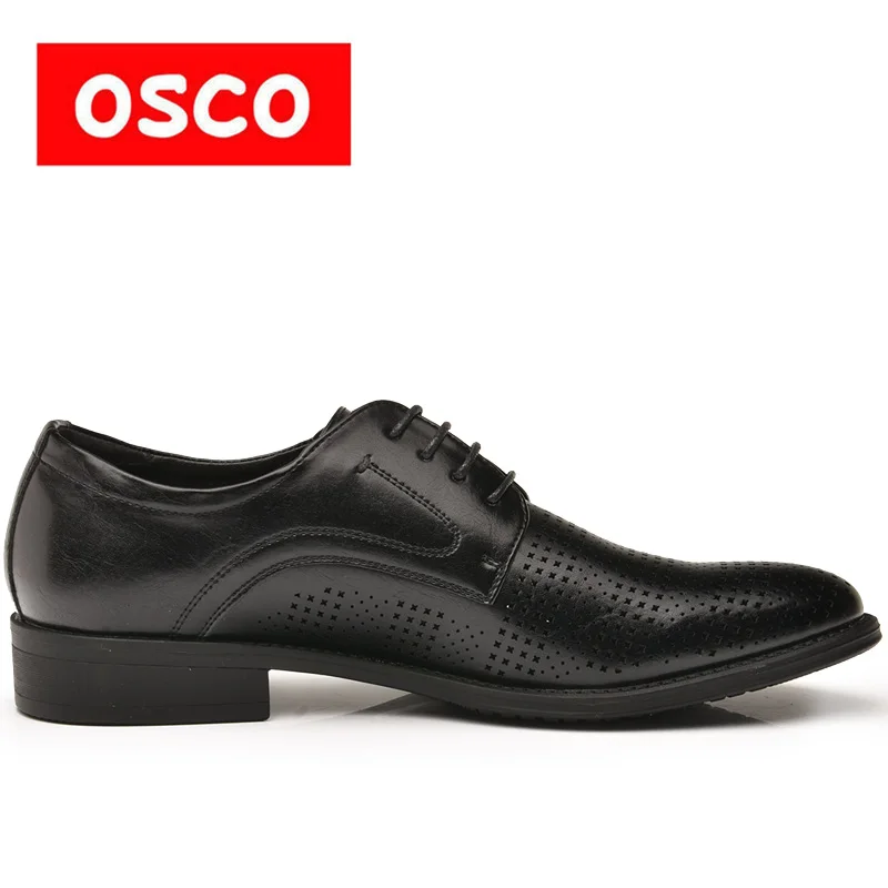 OSCO Formal Oxfords Lace Up Office Business Dress Men Shoes Summer Punch Breathable Hollow Leather British Casual Sandals | Обувь