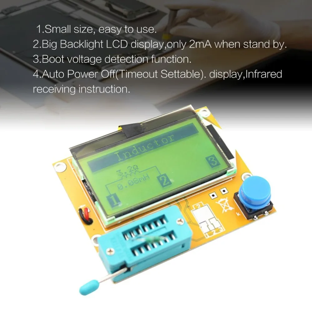 LCR-T4 LCD Digital Transistor Tester Meter Backlight Diode Triode Capacitance ESR For MOSFET/JFET/PNP/NPN L/C/R 1 | Инструменты