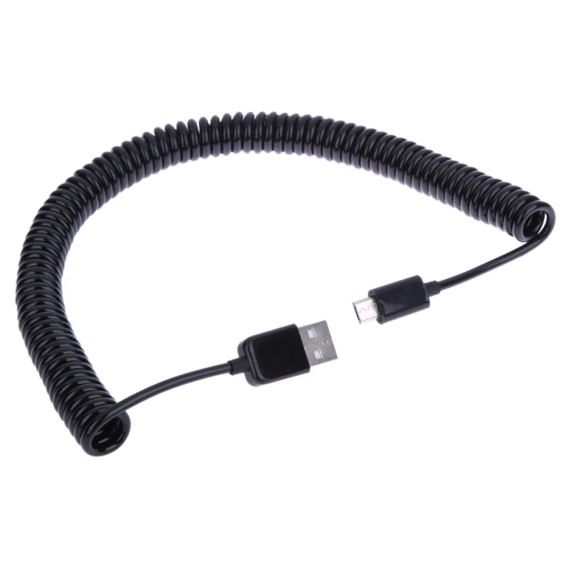 25 см-3 м продлить спиральный обмотанный USB 2 0 Папа-папа выпуклый кабель микро-usb B 5Pin