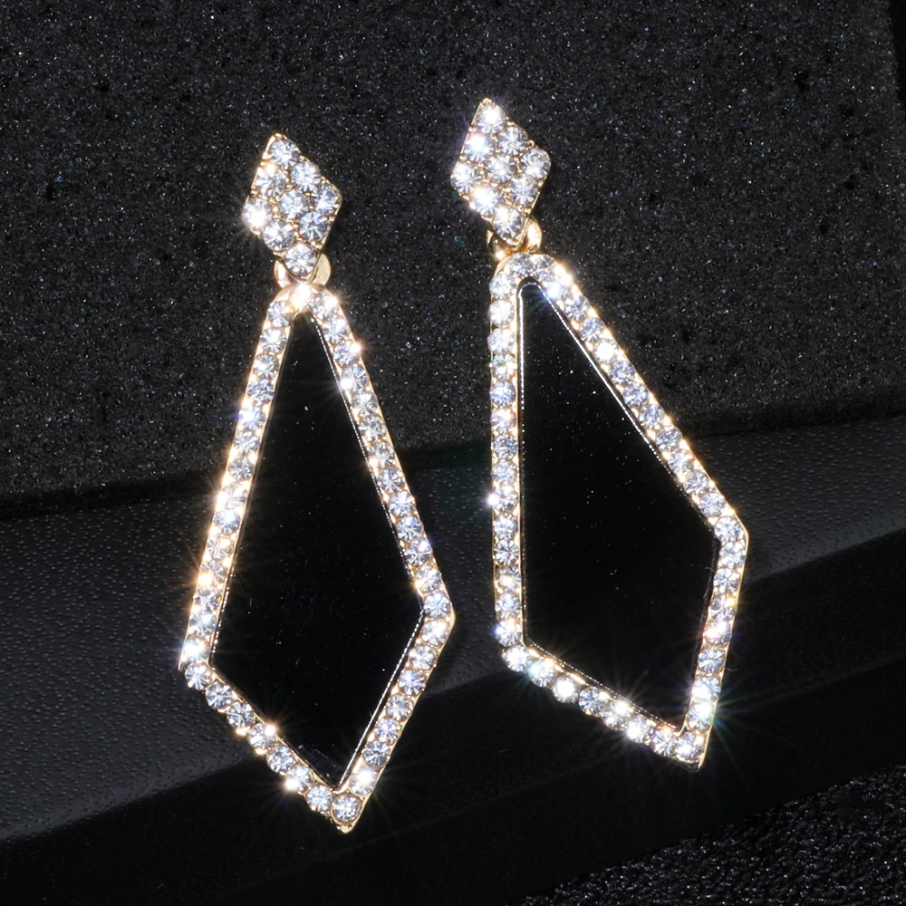 2018 New Style Deisgn Simple Geometric Earrings Brincos Luxury Crystal Long Drop For Women Fashion Party Jewelry WX071 | Украшения и