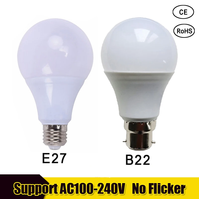 Светодиодная лампочка bombilla e27 220 В 110 3 Вт 5 7 9 12 15 18 B22 SMD2835 Энергосберегающая